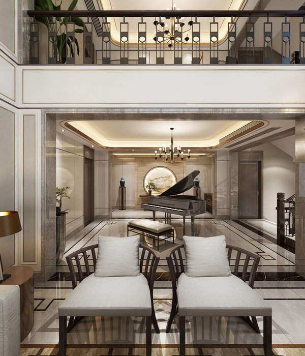 《润丰水尚》新中式酒店风别墅设计，完美融合传统与现代